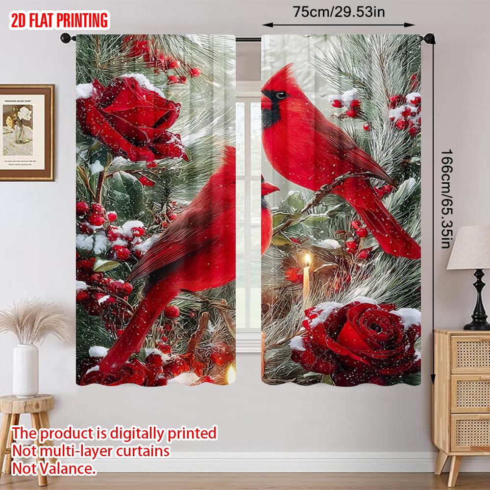 2 st flygplanstryck Gardiner Digitaltryckt kardinal Mångsidig 100% Polyester (utan spö) Gåvor Användning för Sovrum