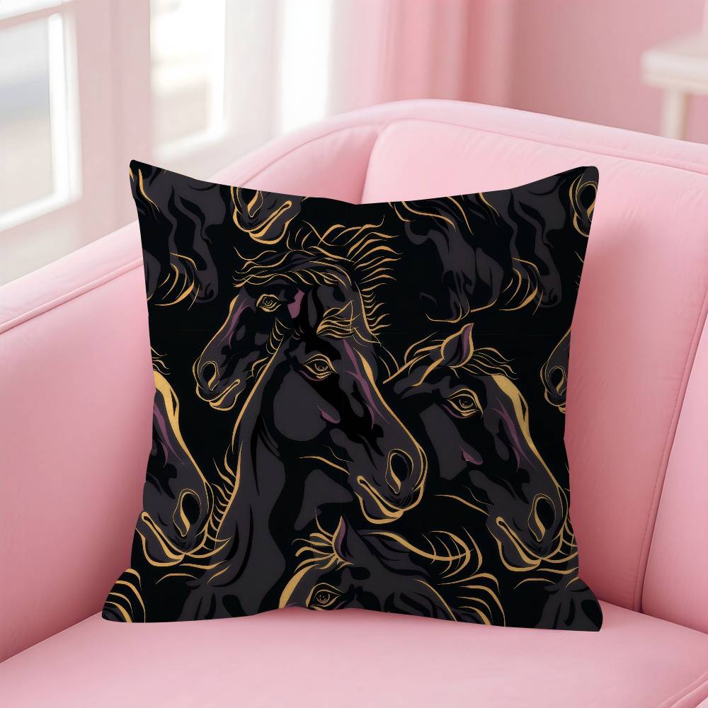 Horse Luxury Printed Pillow Gift Home Office Decoration Bedroom Sofa Car Cushion Cover Case 45X45