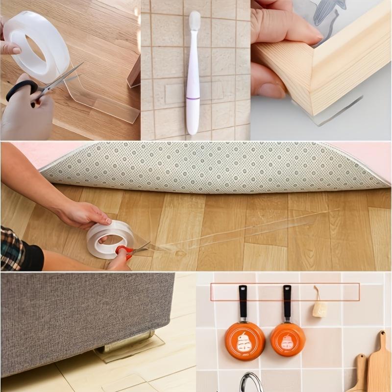 1/3 Roll Nano Dual-Sided Tape with Strong Adhesive - Reusable, Traceless and Washable - Suitable for Home, Office and Car