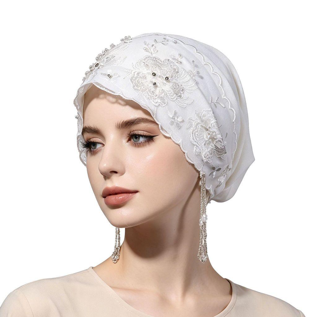 Cappello con Nappe di Cristallo e Ricami per Abbigliamento Casual Estivo e Invernale