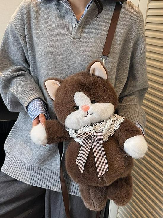 Plush Teddy Bear Doll Women's Backpack 2025 - Korean Style Exquisite Outdoor Travel & School Bag