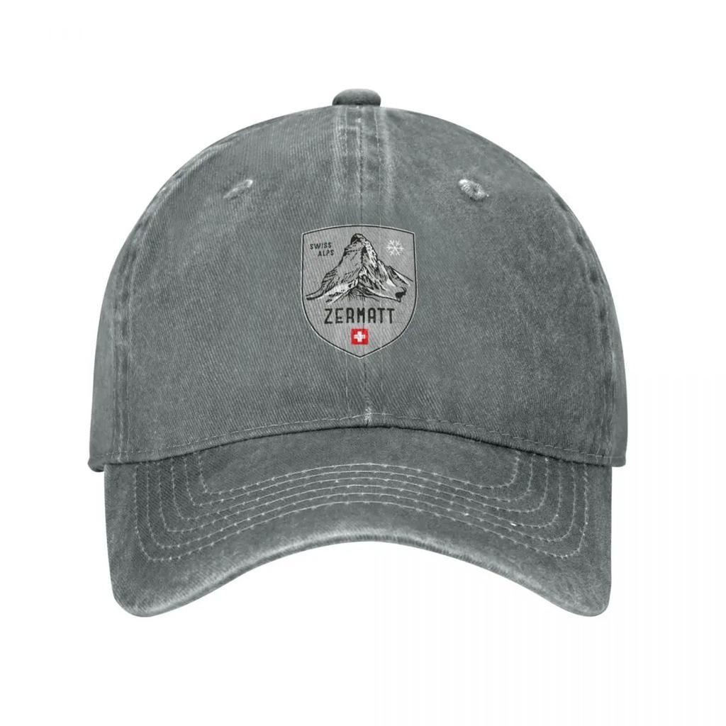 Zermatt Mountain Switzerland EmblemSticker Baseball Cap Kids Hat hiking hat Vintage Caps Women Unisexs