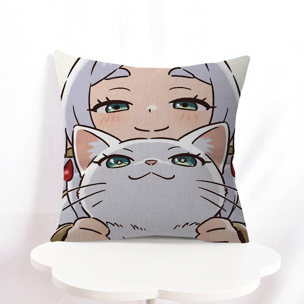 

F-Frieren Cartoon Pillowcase Toon Gift Cushion Cover Bedroom Home Sofa Chair Seat Decor Pillow Case 16x16Inch