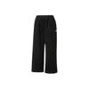 Solid Corduroy Design Elastic Mid Waist Nine Point Casual Pants Women Bottoms Black 535748-01