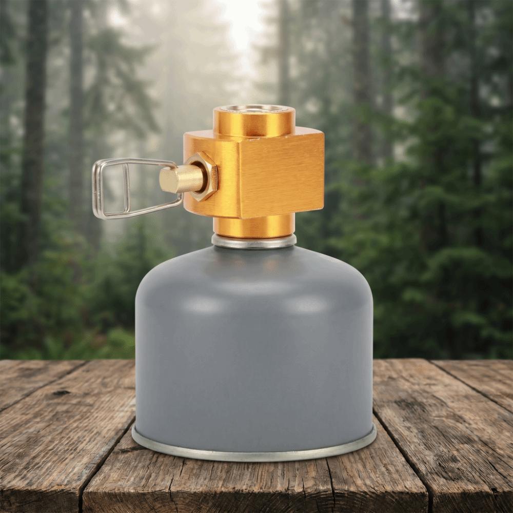 Brass Alloy Canister Adapter Gold Gas Conversion Connector Gas Refill Adapter Backpacking Trips