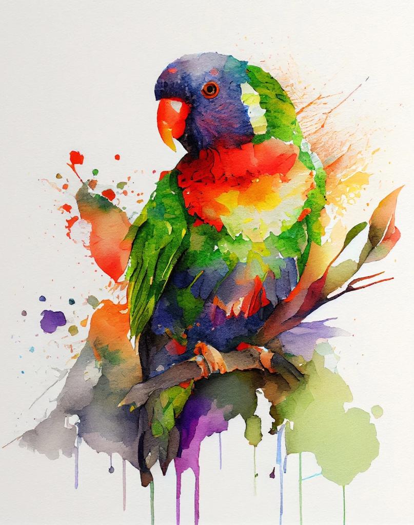 Vögel auf Ästen Aquarellposter Stieglitz Kolibri Krähe Tukan Leinwandgemälde Wandkunst Bild Heimdekor