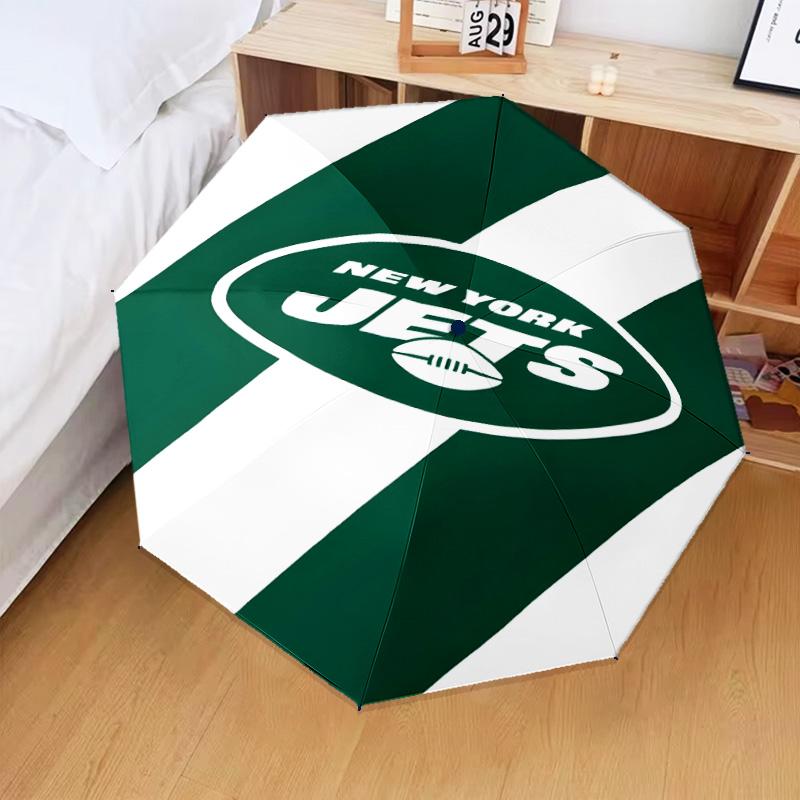 New York Football Logo Umbrella Folding Umbrella, Automatic Umbrella 8-Frame for Travel, Camping Use Gift for Halloween Christmas