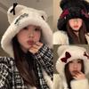 Bowknot Bear Ear Hat Warm Ear Flap Hat Ear Protective Cap Cold Weather Beanies