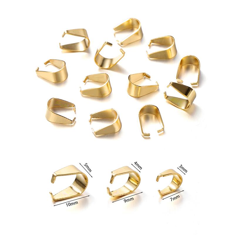 

50pcs/lot Gold Color Stainless Steel Pendant Clips Melon Seeds Buckle Necklace Hook Connector For DIY Jewelry Making Findings 3 x 7mm 50pcs золотой