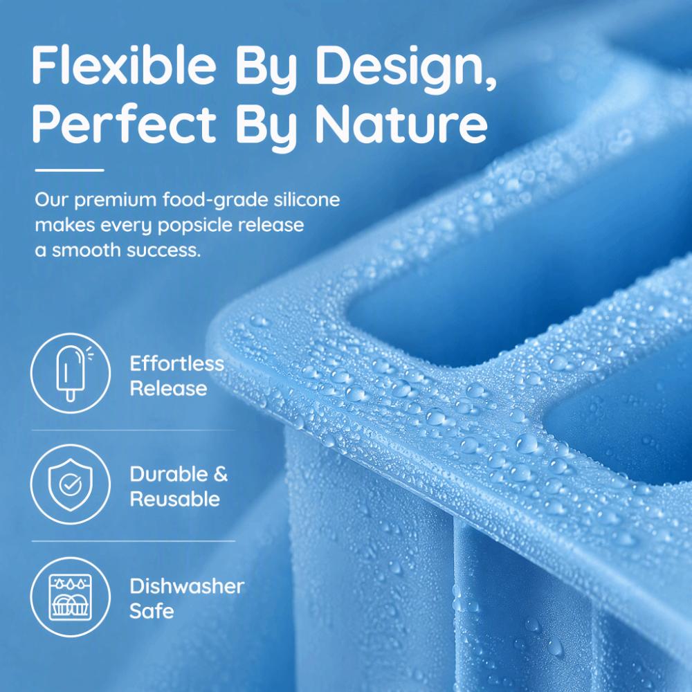 Easy-Release Silicone Ice Cream Molds Silicone Ice Cream Maker Molds Summer Dessert Making