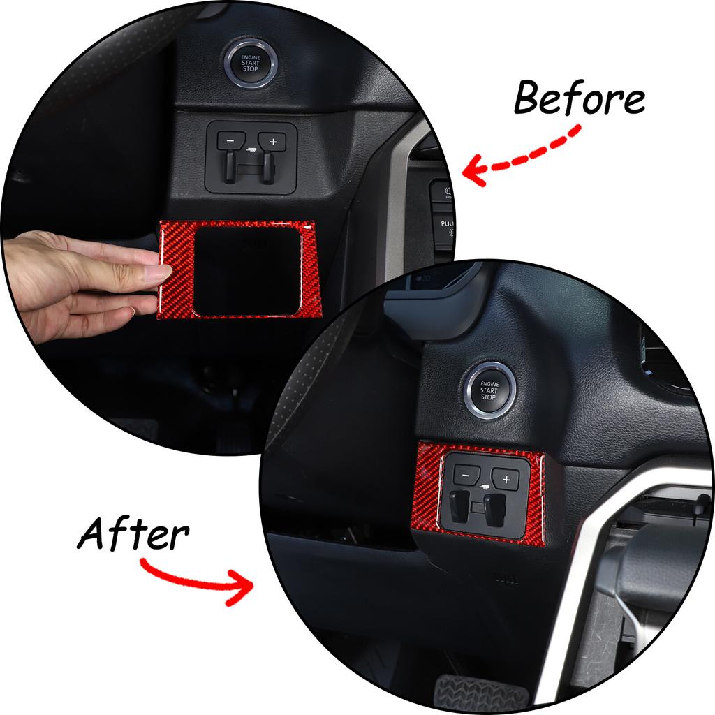 Red Carbon Fiber Handbrake Switch Panel Trim For Toyota Tundra -24
