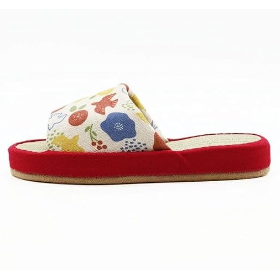 [emptio] Japanese Pattern Platform Tatami Slippers Comfort Plush Indoor Slippers Rush Grass Cushione