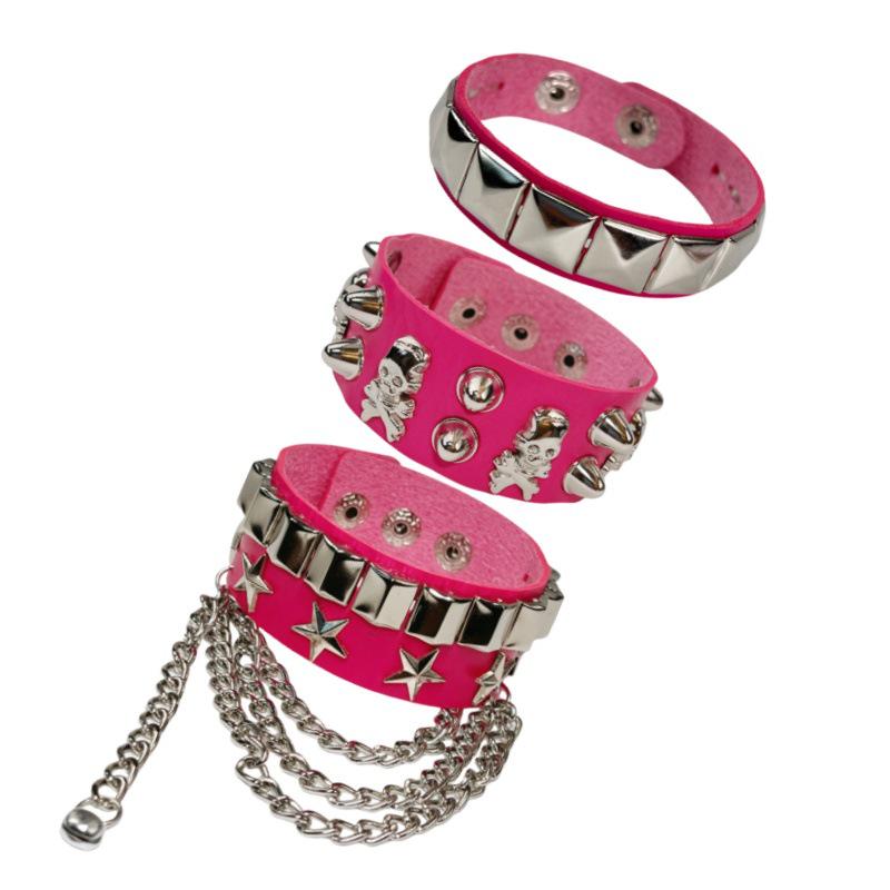 Trendy European & American Multi-layer Skull Rivet Bracelet – Bold Punk Motorcycle Style