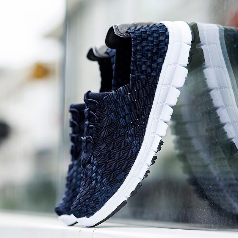 XIHAHA Women Shoes Summer Flats Female Loafers Woman Casual Flat Woven Shoe Breathable Sneakers Slip on Couple Light Sports