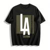 LA California Striped Graphic Tee United States of America Print Top Pure Cotton T-shirt