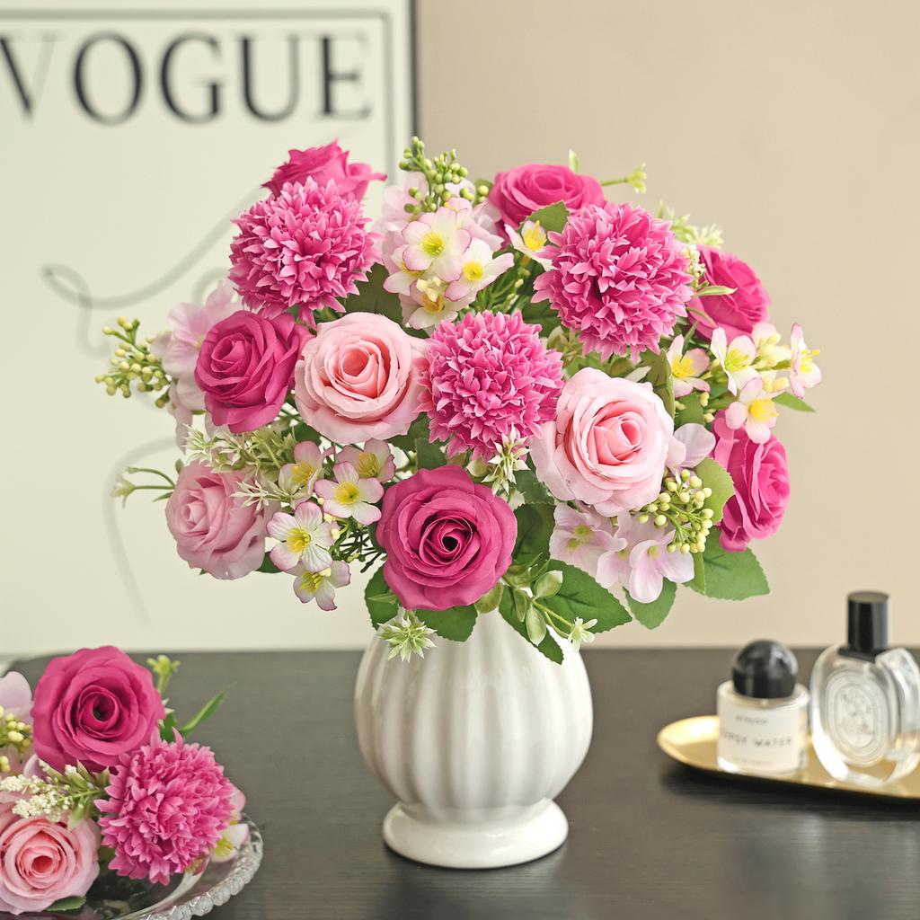 Artificial Flowers Fake Silk Hydrangea Rose Home Room Vase Decora Festival Wreath Wedding Bouquet Party Garden Gifts Accessories