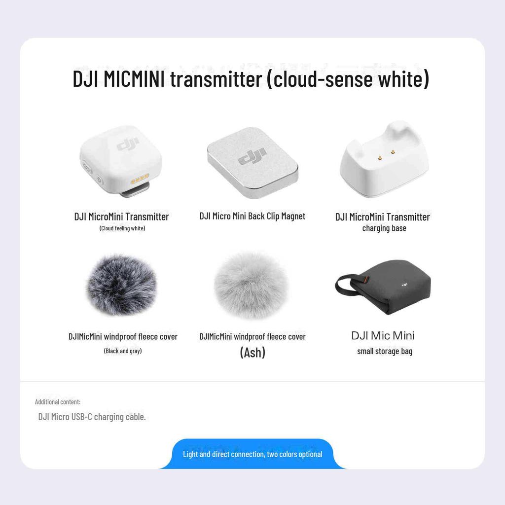 DJI Mini Drahtloses Mikrofon: Professionelle Klangqualität, Geräuschunterdrückung, Ideal für Live-Übertragungen und Aufnahmen.