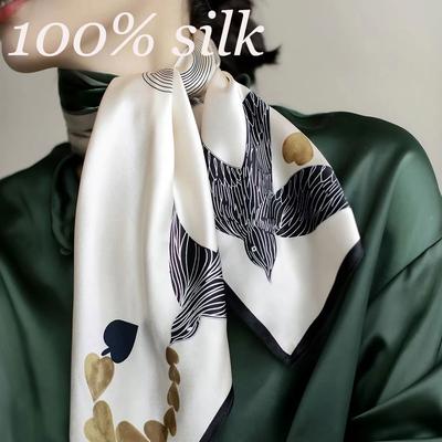 88Cm Luxury Scarf Silk Bandana Women Square Scarves Wrap Mulberry Fashion Headband Hijab Shawls Foulard Headkerchief