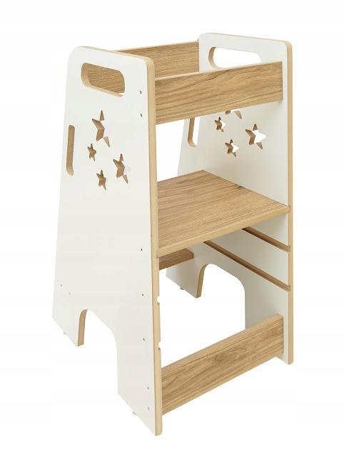 Kitchen Helper For Children Solid Adjustable White Polish