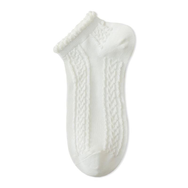 Acheng Women s Non-Slip Invisible White Boat Socks - Thin Summer Style One Size