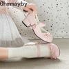 Designer JK Damen Mary Jane Schuhe Damen Freizeit Flach Schmetterlingsknoten Schuhe Frühling Herbst Damen Leder Kleid Pumps Schuhe