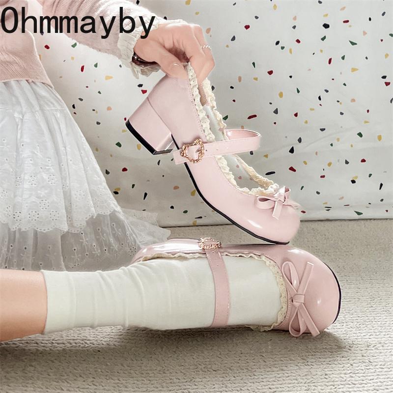 Designer JK Women Mary Jane Shoes Ladies Causal Shallow Butterfly-knot Shoes Spring Autumn Female Leather Dress Pumps Shoes