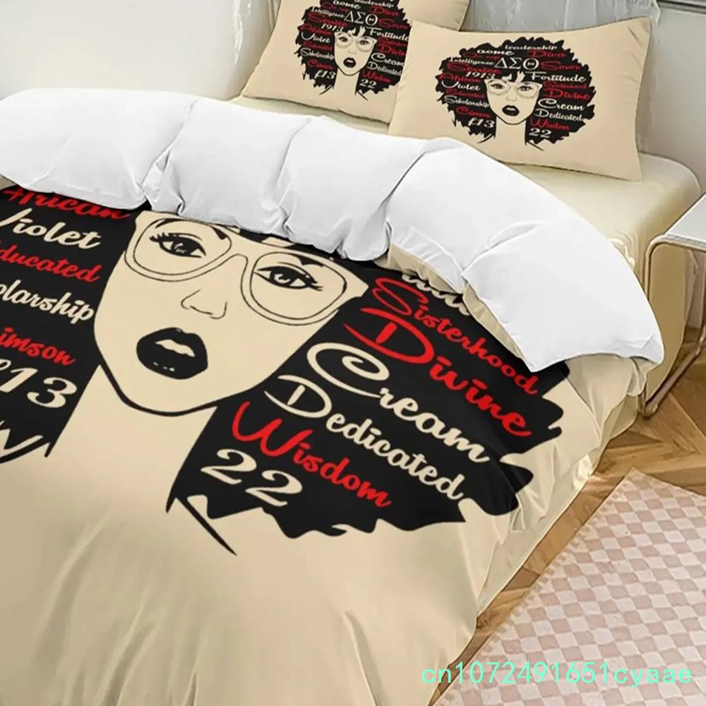Delta Sorority Sigma Theta DST Bedding Set Boys Girls Twin Queen Size Duvet Cover Pillowcase Bed Kids Adult Home Textileextile