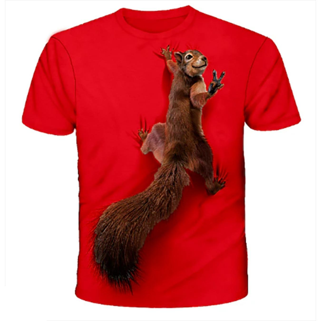

Модные забавные футболки с принтом белки в формате 3D, уличная одежда для мужчин, летние повседневные футболки Harajuku большого размера с круглым вырезом, футболки, топы, одежда XS