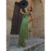 Spring Summer Halter Tassel Long Maxi Dress, Elegant Evening Party Prom Gown for Women, European American Style