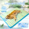 Beach Dog Cartoon Striped Cooling Mat, Cat Mat, Cooling Pad, Dog House, Cat House, Pet House, Pet Supplies, Removable and Washable