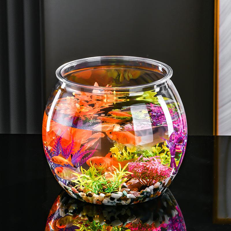 Round Unbreakable Transparent Fish & Turtle Tank for Desktop or Living Room