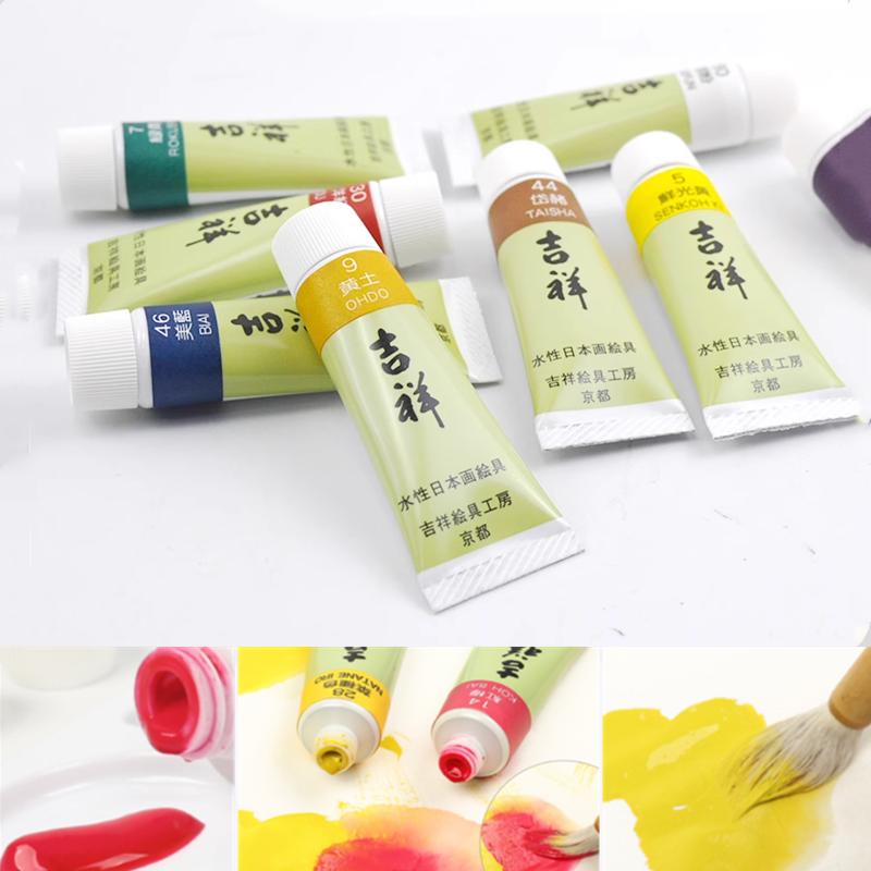 15ml Tubular Water-based Japanese Watercolor Chinese Painting Pigment Fine Art Painting Tools Art Students Heavy Color Creation