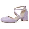 2025 Sweet Mary Janes Women Sandals Round Toe Thick Heels 4cm Buckle Strap Large Size 46 47 48 Fashion Dating Shoes