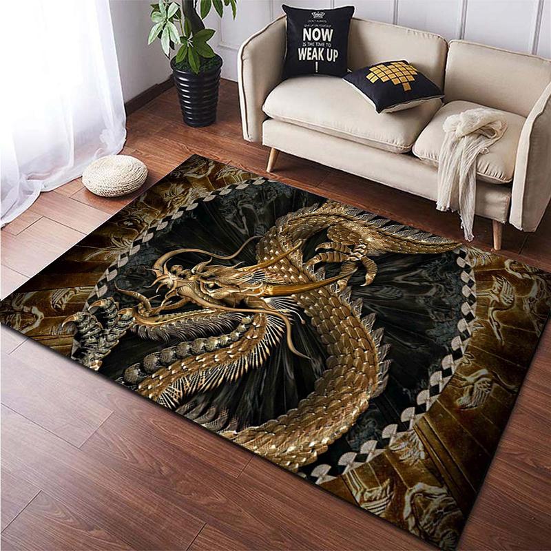 Chinese Dragon Art Printed Carpet for Living Room Large Area Rug Soft Mat E-sports Chair Carpets Alfombra Gifts Dropshopping