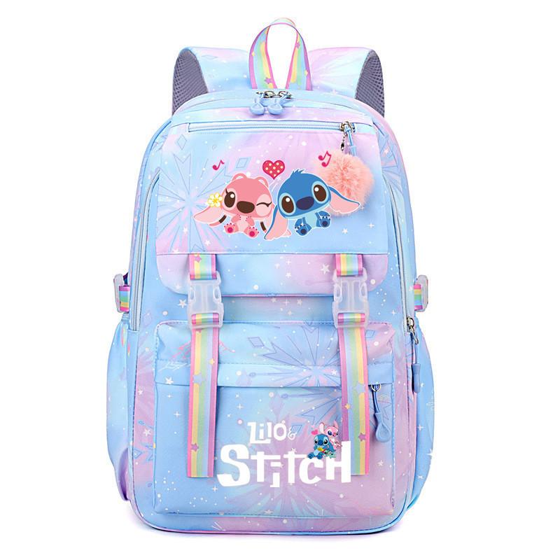 Student Schoolbag Large Capacity Backpack Rainbow Print Cartoon Outdoor Backpack