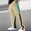 Men's Funky Pants Casual Colour Block Button Trousers Sweatpants Men's Straight Legs