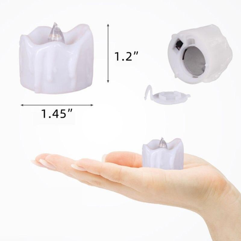 12 pachete de lumânări votive cu LED-uri albe calde, fără flacără, pentru Halloween, nuntă, petrecere, decorațiuni interioare și exterioare, acționate cu ciclu