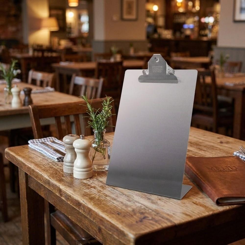 Vertical Menu Clip Stand A4/A5/A7/B6/A6 Bill Clip Silver Table Check Holder  Tabletop