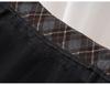 Women's Flocked Plaid Skirt 2026: Winter Elastic High Waist A-line Hip-Covering Skirt