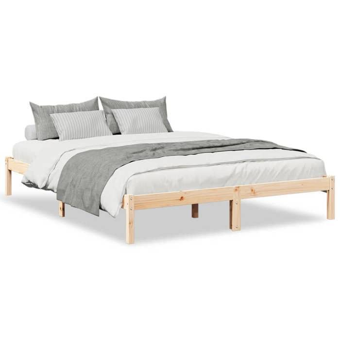 VidaXL Extra Long Bed Frames Without Mattress 140x220 Cm Solid Pine Wood, Bed, Bedroom Furniture, Wooden Bed, Double Bed, 852420