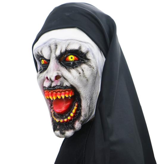 1 Set Halloween Headgear Scary Nun Emulsion Headgear Halloween Thriller Cosplay Costume for Party Home
