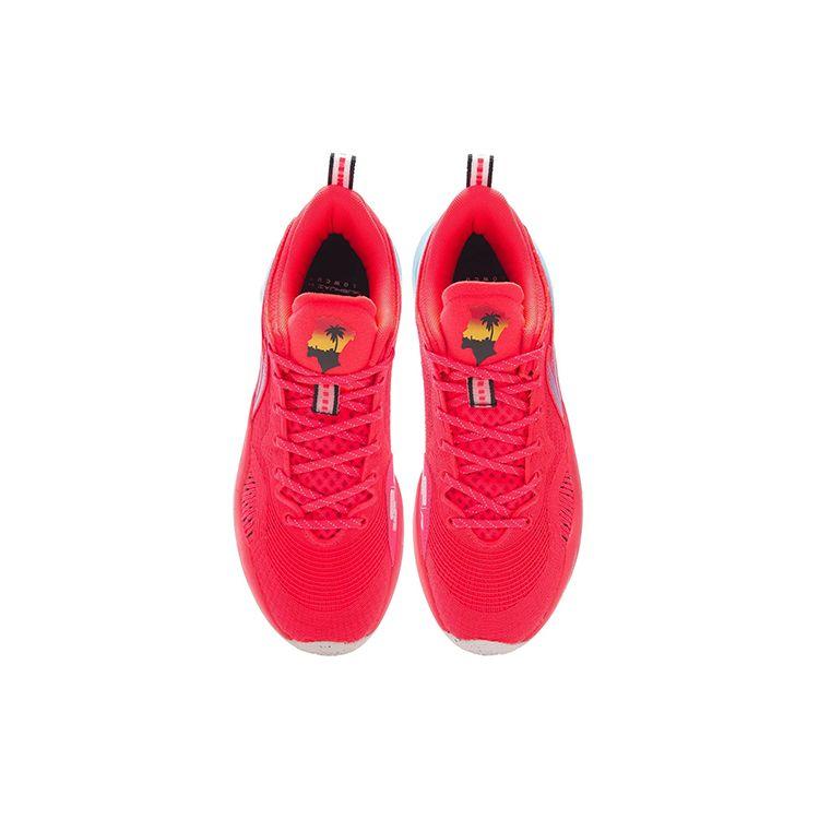 Li Ning Yu Shuai 15 V2 Anti-Slip Durable Low-Top Basketball Shoes Fluorescent Flame Red Men sneaker ABAS007-3