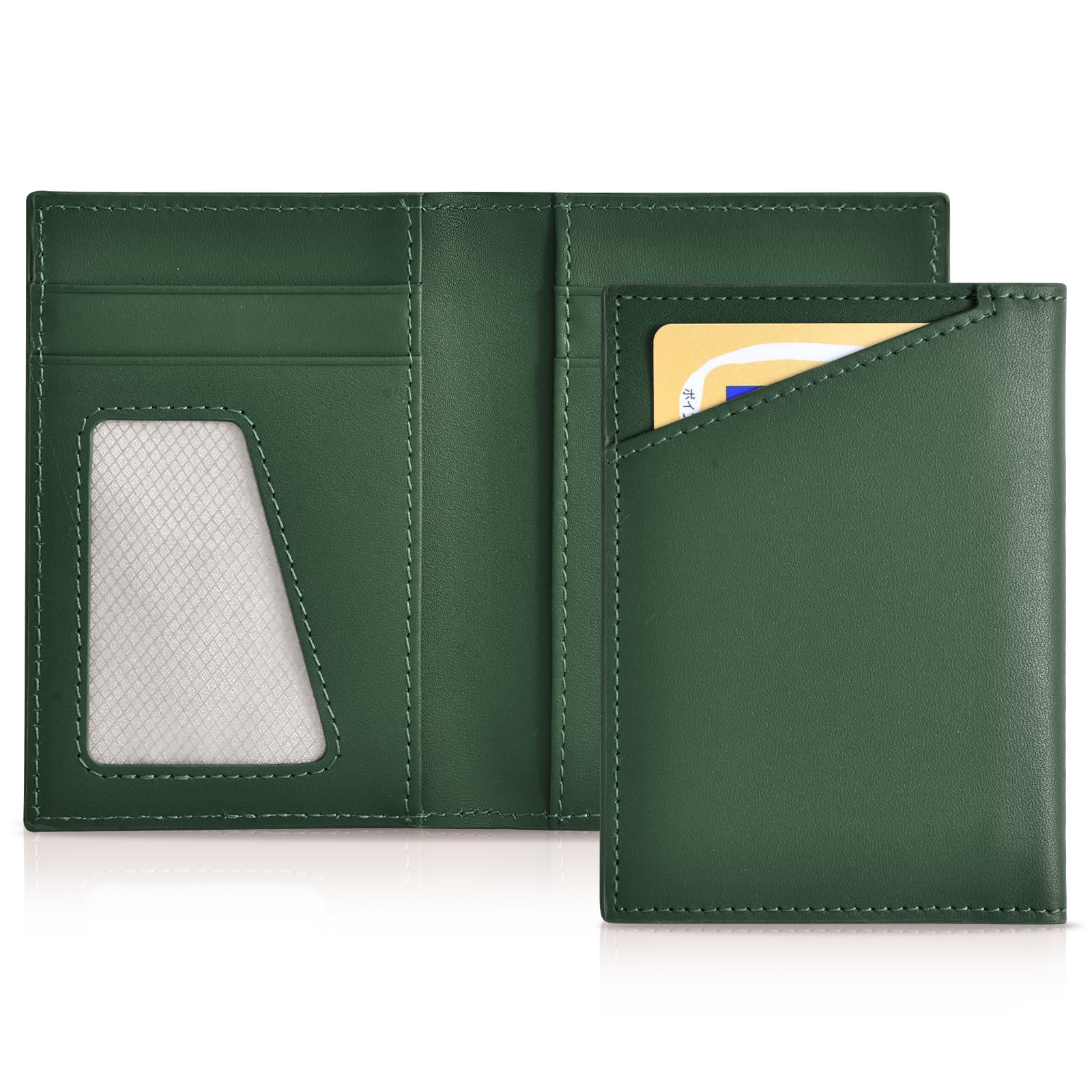 

Pass Genuine Made in Commuter Holds 5 License Card Commuter ID IC Error Pass Coin Green [oyaka] Case, Leather, Japan, Men s Pass, Bifold, Cards,