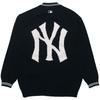MLB Base Logo Knitwear Unisex Black V Neck Moderate Cardigan 3AKCB0121-50BKS