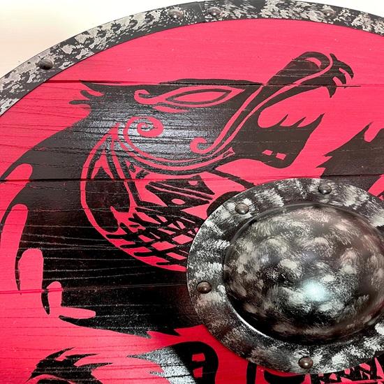 60.96 cm Medieval Wooden Viking Dragon Shield Wall Decor, Wood Art, Handmade Home Decor, Fathers Day Gift For Him