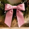 Party Background Ornaments 2Pcs Velvet Christmas Bows, Holiday Hanging Wall Decor for Tree Decorations Topper, Wedding Backdrop, Bridal Shower,