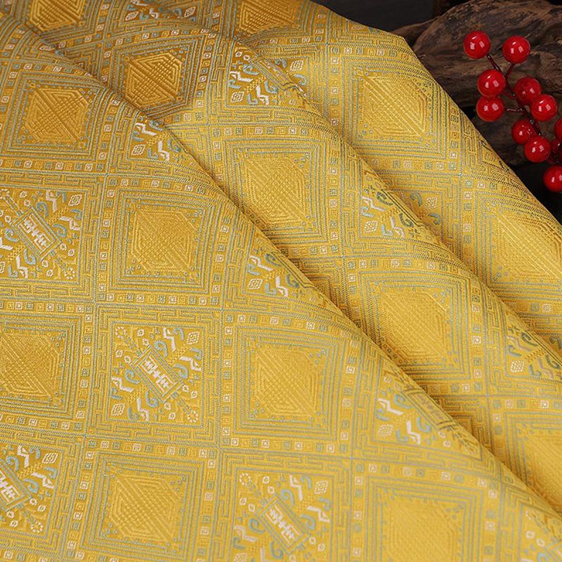 

200/100/50cm Vintage Diamond Lattice Brocade Jacquard Fabric for Chinese Horse-face Skirts Cheongsam Dress DIY Sewing Fabric 50x150cm