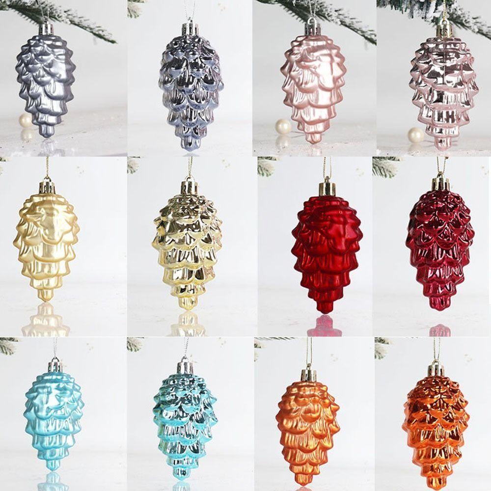8PCS Bright/Matte Christmas Pinecone Pendant Hanging Christmas Decoration  Christmas