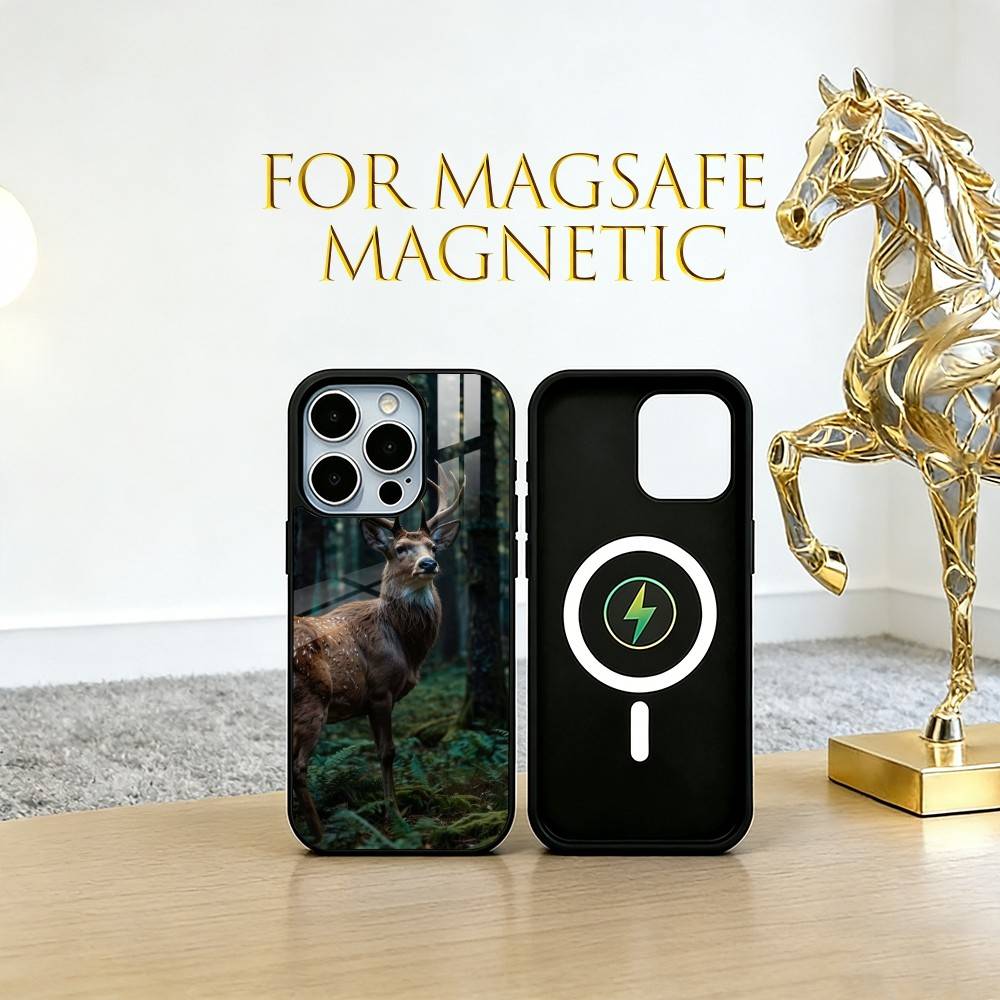 Deer  Phone Case For iPhone17,16,15,14,13,12,11 Plus,Pro Magnetic For Magsafe Wireless Charging