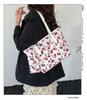 Korean Style Cherry Print Large Capacity Tote Bag